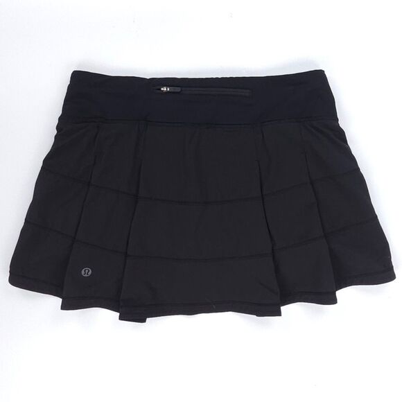 LULULEMON Pace Rival Skirt *4-way Stretch Black Skort Athleisure Tennis Sporty - Picture 5 of 11